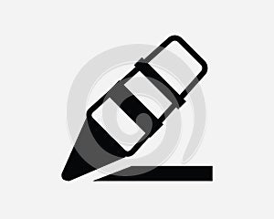 Crayon Icon. Highlighter Pen Pencil Write Writing Stationery School Draw Drawing Office. Black White Sign Symbol EPS Vector