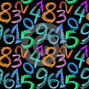 Crayon numbers seamless