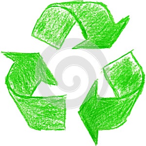 Crayon recycle symbol