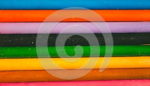 Crayon tips close-up. Shallow depth of field for dreamy impressional feel. Rainbow crayons