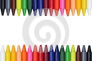 Crayons for children forming a frame