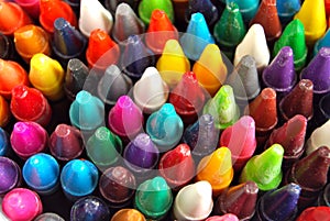 Crayons close up background