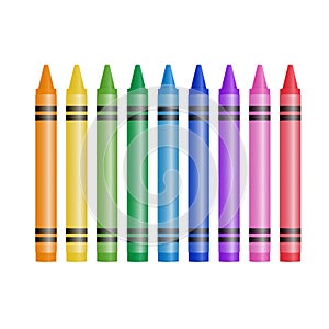 Crayons, collection of colorful wax pencils
