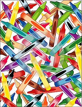 Crayons Design Pattern, white background