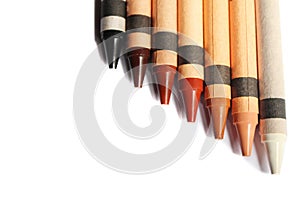 Crayons in different skin tones