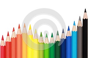 Crayons forming a wave