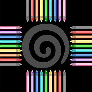 Crayons icon or logo on dark background