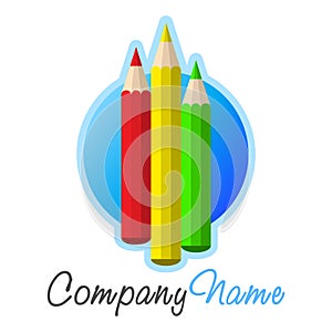 Crayons icon and logo design