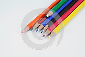 Crayons in various colors. Drawing crayons.