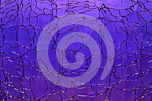 Crazed purple glass. Background. photo