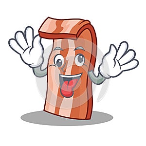 Crazy bacon mascot cartoon style