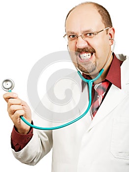 Crazy bald-headed Doctor