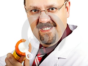 Crazy bald-headed Doctor