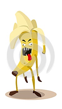 Crazy Banana Vector Character