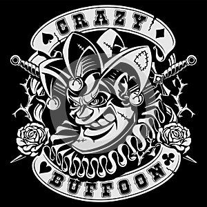 Crazy buffoon vector illustration