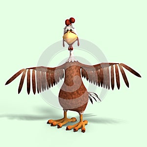 Crazy cartoon chicken