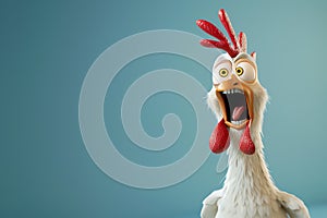 crazy chicken, AI generated