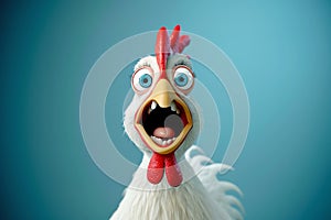 crazy chicken, AI generated