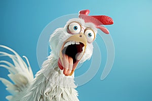 crazy chicken, AI generated