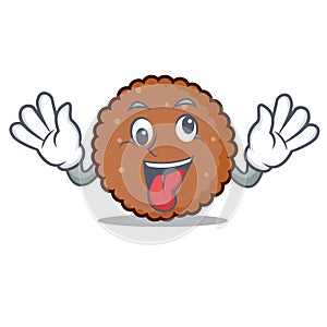 Crazy chocolate biscuit mascot cartoon