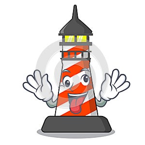 Crazy classic cartoon lighthouse of red