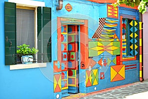 A Crazy Colored House in Burano, Venice