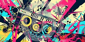 Crazy Colourful Art Music Poster