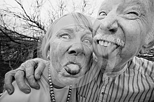 Crazy Couple Sticking Out Tongues