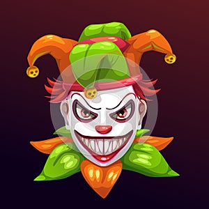 Crazy creepy joker face