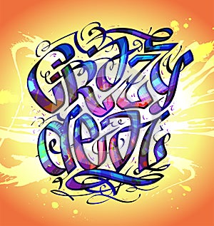 Crazy deal web banner with calligraphy lettering