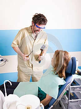 Crazy dentist treats teeth of the unfortunate