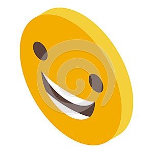 Crazy emoji icon isometric vector. Face smile