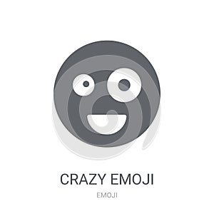 Crazy emoji icon. Trendy Crazy emoji logo concept on white background from Emoji collection