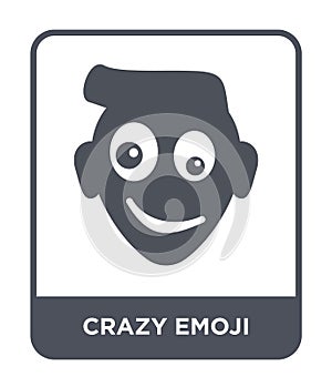 crazy emoji icon in trendy design style. crazy emoji icon isolated on white background. crazy emoji vector icon simple and modern