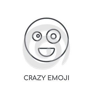 Crazy emoji linear icon. Modern outline Crazy emoji logo concept