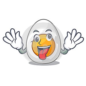 Crazy freshly boiled egg isolated on mascot cartoon