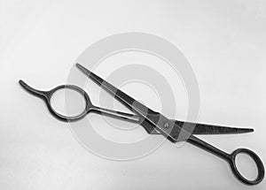 crazy hairdressing scissors fit for beard isolated on white background