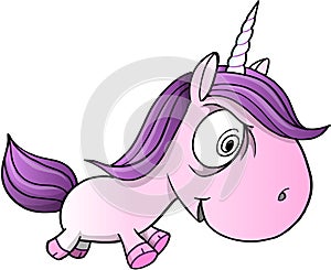 Crazy Insane Unicorn Vector Illustration