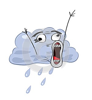 Crazy internet meme illustration of rain cloud
