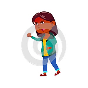 crazy little girl shouting at sister on playground cartoon vector