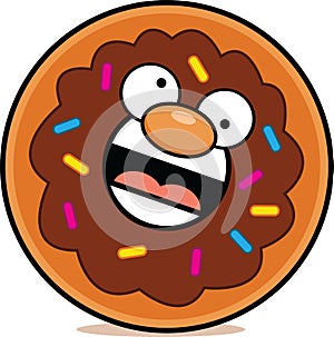 Crazy Looking Cartoon Chocolate Donut