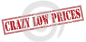 Crazy low prices red stamp