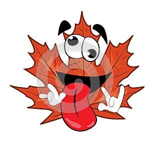 Crazy mapple leaf cartoon