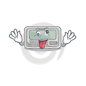 Crazy pager cartoon isolated with the character