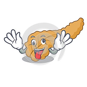 Crazy pancreas mascot cartoon style photo