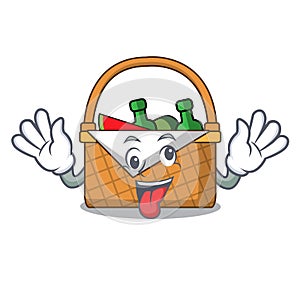 Crazy picnic basket mascot cartoon