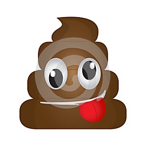 Crazy poop emoji