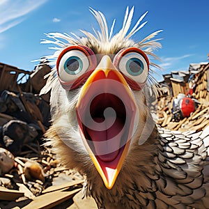 crazy rooster, AI generated