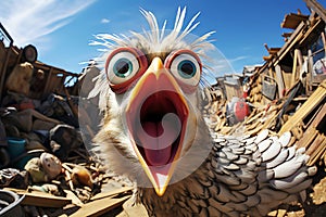 crazy rooster, AI generated