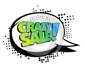 Crazy sale speech bubble banner